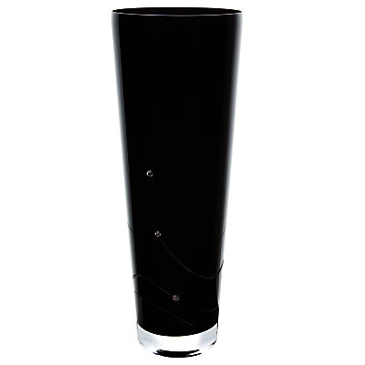 Dartington Crystal Glitz Noir Vase, Large, Black Dartington Crystal Glitz Noir Vase, Large, Black